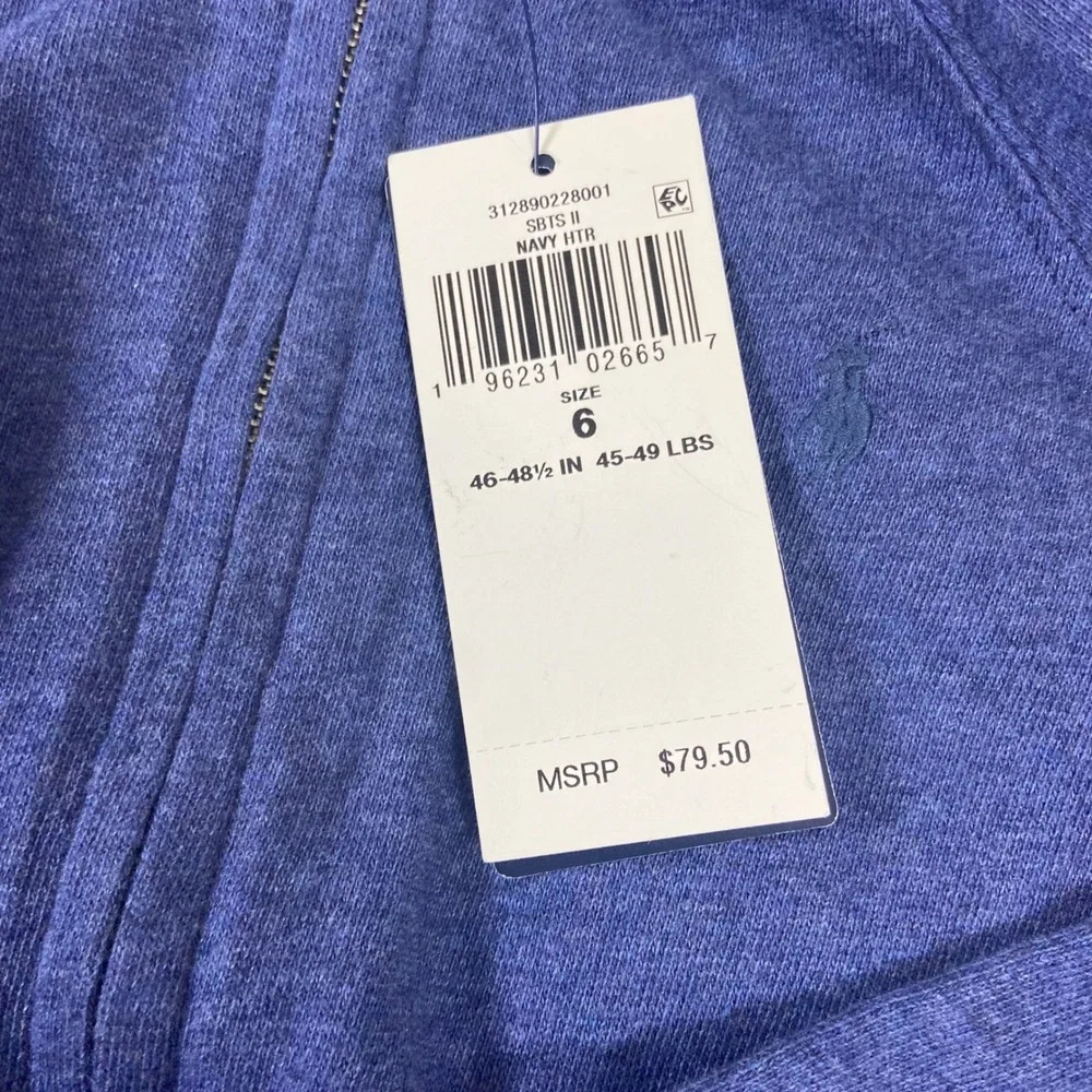 Polo‎ Ralph Lauren Girls Spa Terry Hooded Jumpsuit Romper Blue Size 6 NEW L/S